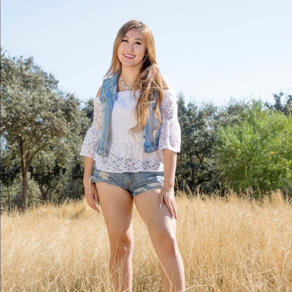 Mini jean jacket cutoff